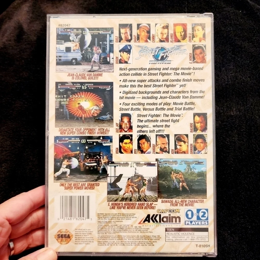 Vintage 1995 Sega Saturn Street Fighter Video Game Complete w/ Book Rated Teen